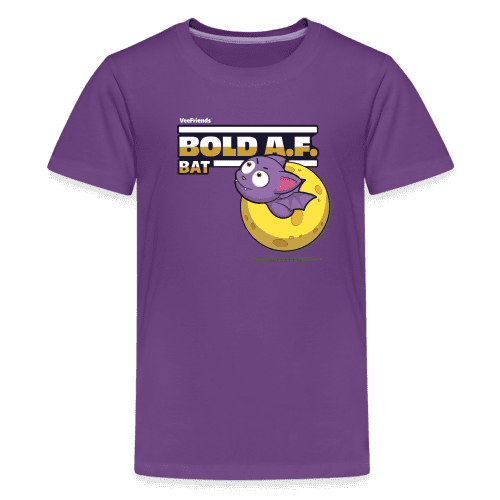 Bold A.F. Bat Character Comfort Kids Tee - purple