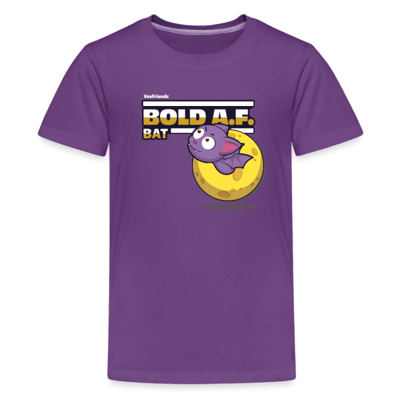 Bold A.F. Bat Character Comfort Kids Tee - purple