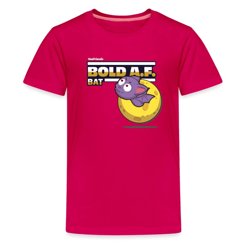 Bold A.F. Bat Character Comfort Kids Tee - dark pink