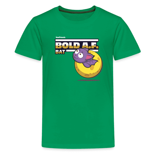 Bold A.F. Bat Character Comfort Kids Tee - kelly green