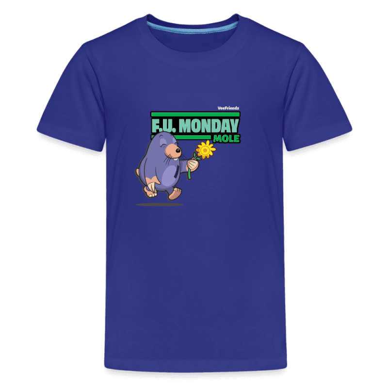 F.U. Monday Mole Character Comfort Kids Tee - royal blue