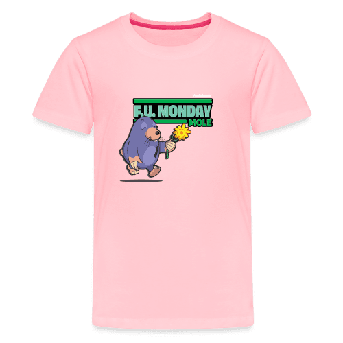 F.U. Monday Mole Character Comfort Kids Tee - pink