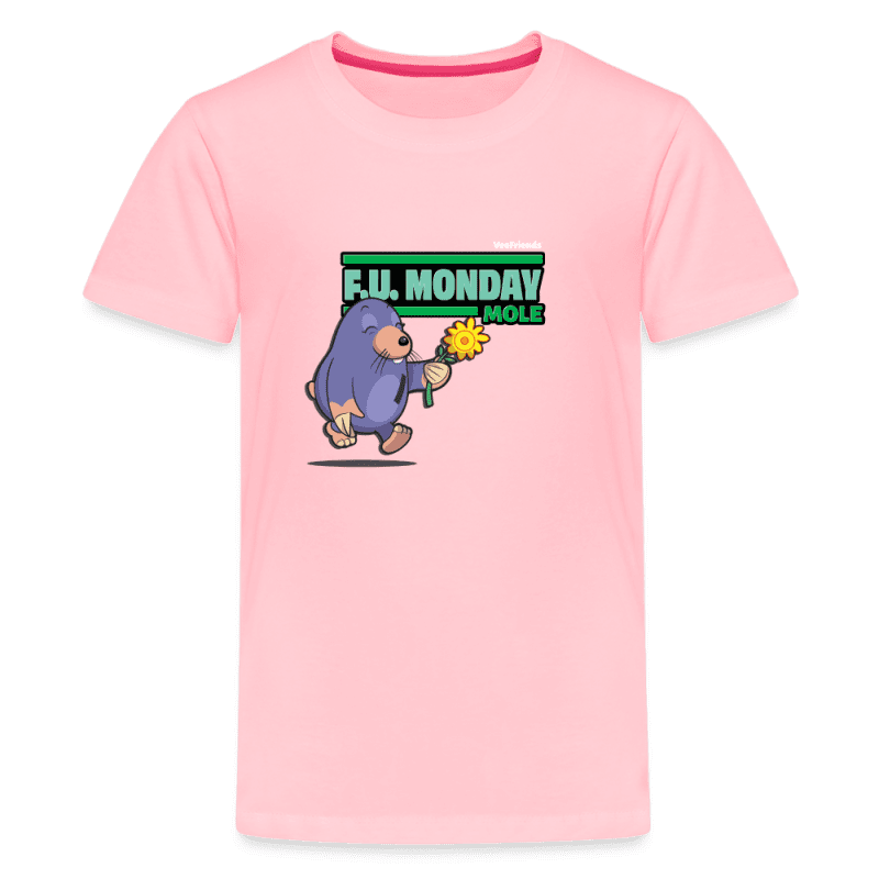 F.U. Monday Mole Character Comfort Kids Tee - pink