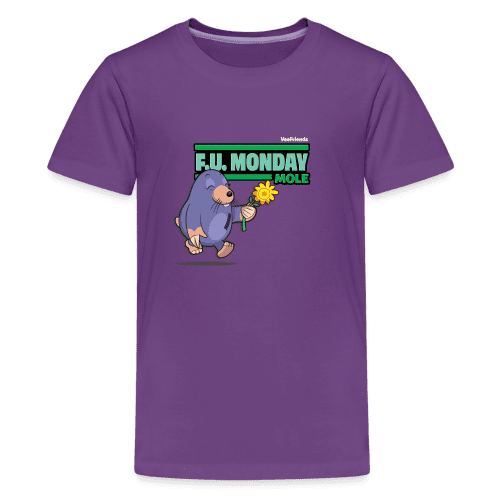 F.U. Monday Mole Character Comfort Kids Tee - purple