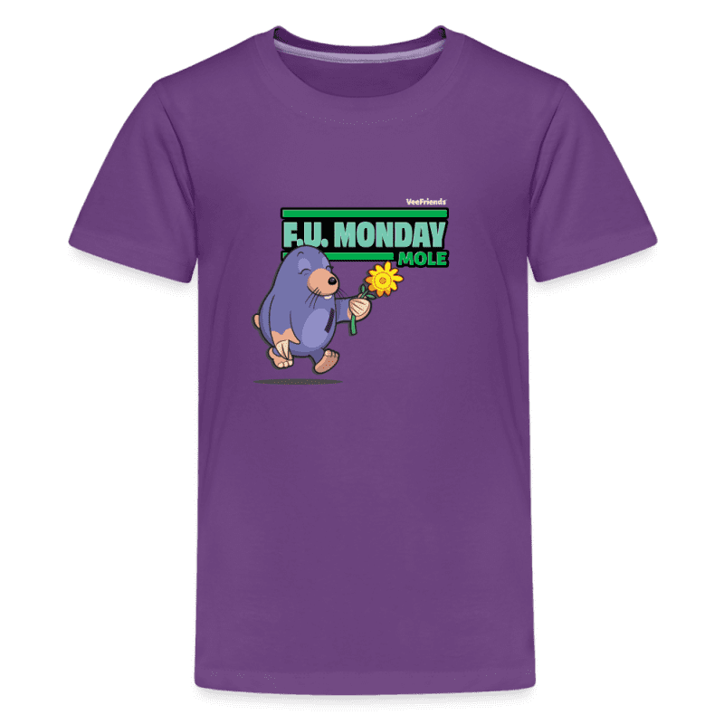 F.U. Monday Mole Character Comfort Kids Tee - purple