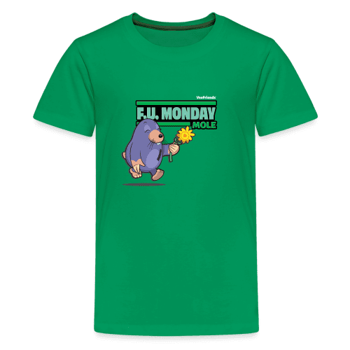 F.U. Monday Mole Character Comfort Kids Tee - kelly green