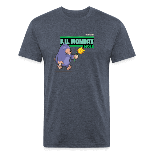 F.U. Monday Mole Character Comfort Adult Tee - heather navy