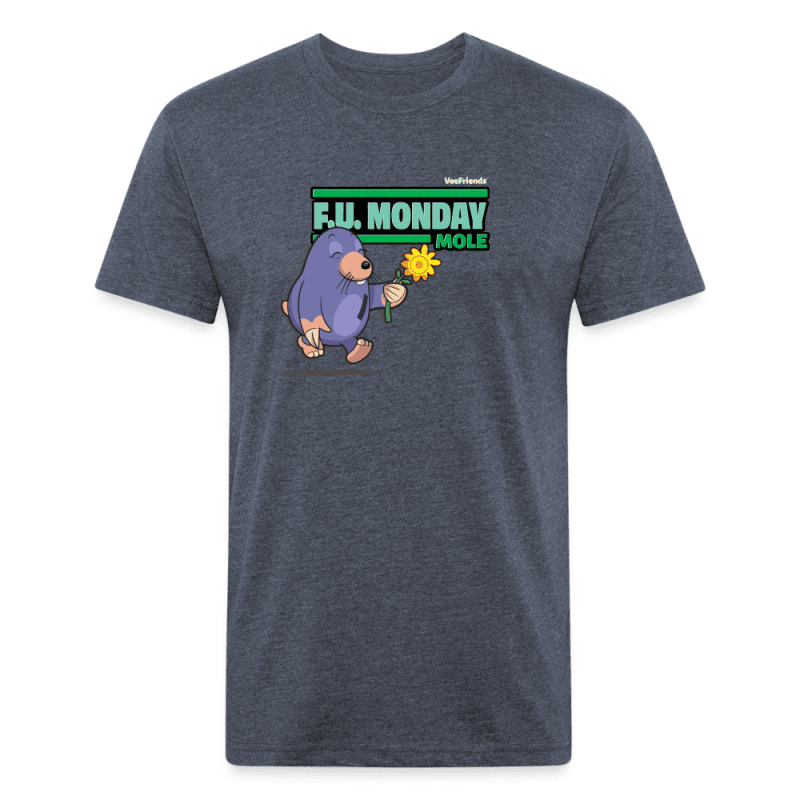 F.U. Monday Mole Character Comfort Adult Tee - heather navy