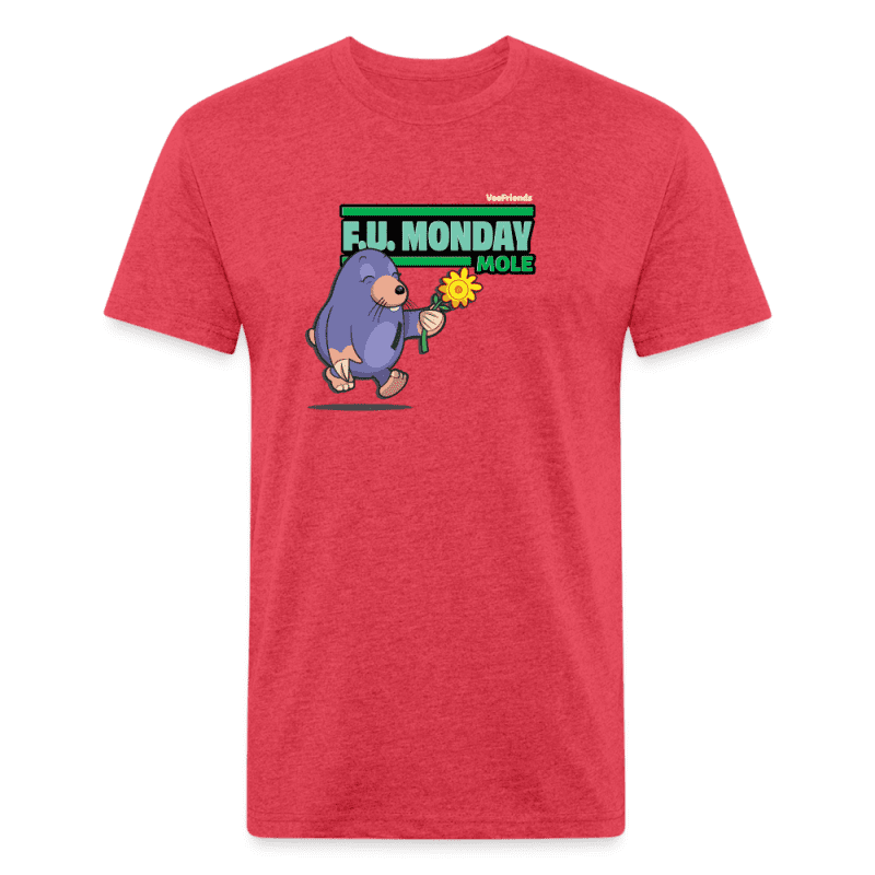 F.U. Monday Mole Character Comfort Adult Tee - heather red