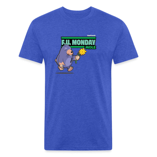 F.U. Monday Mole Character Comfort Adult Tee - heather royal