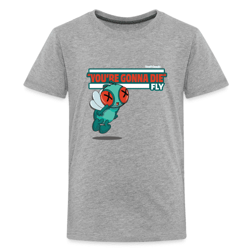 "You’re Gonna Die" Fly Character Comfort Kids Tee - heather gray