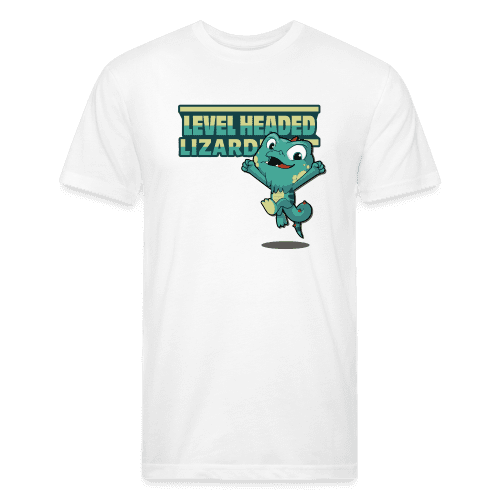 Level Headed Lizard Character Comfort Adult Tee - white