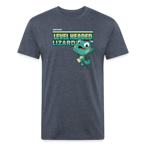 Level Headed Lizard Character Comfort Adult Tee - heather navy