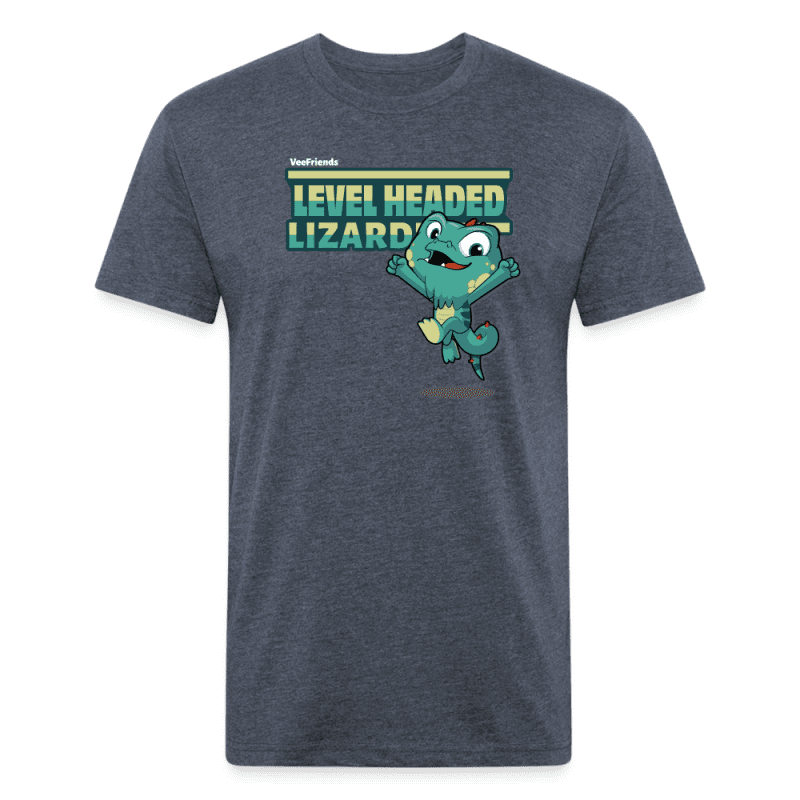 Level Headed Lizard Character Comfort Adult Tee - heather navy