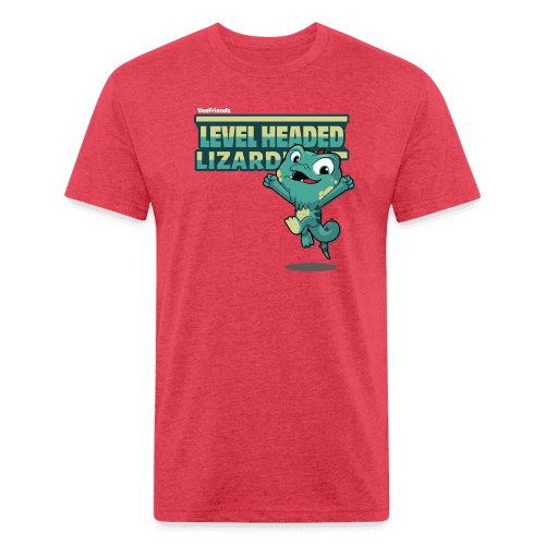 Level Headed Lizard Character Comfort Adult Tee - heather red