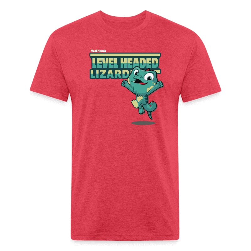 Level Headed Lizard Character Comfort Adult Tee - heather red