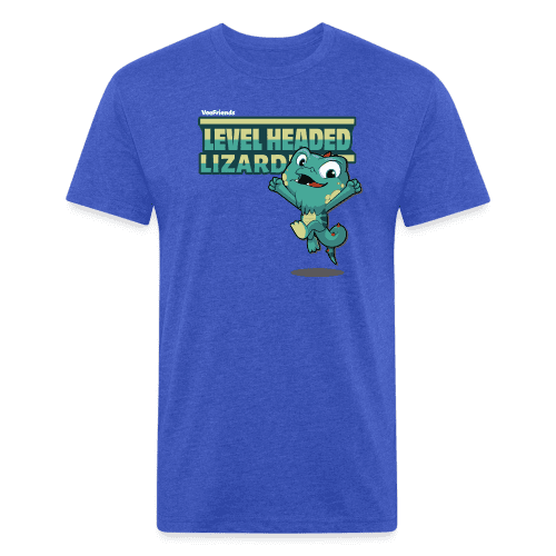 Level Headed Lizard Character Comfort Adult Tee - heather royal