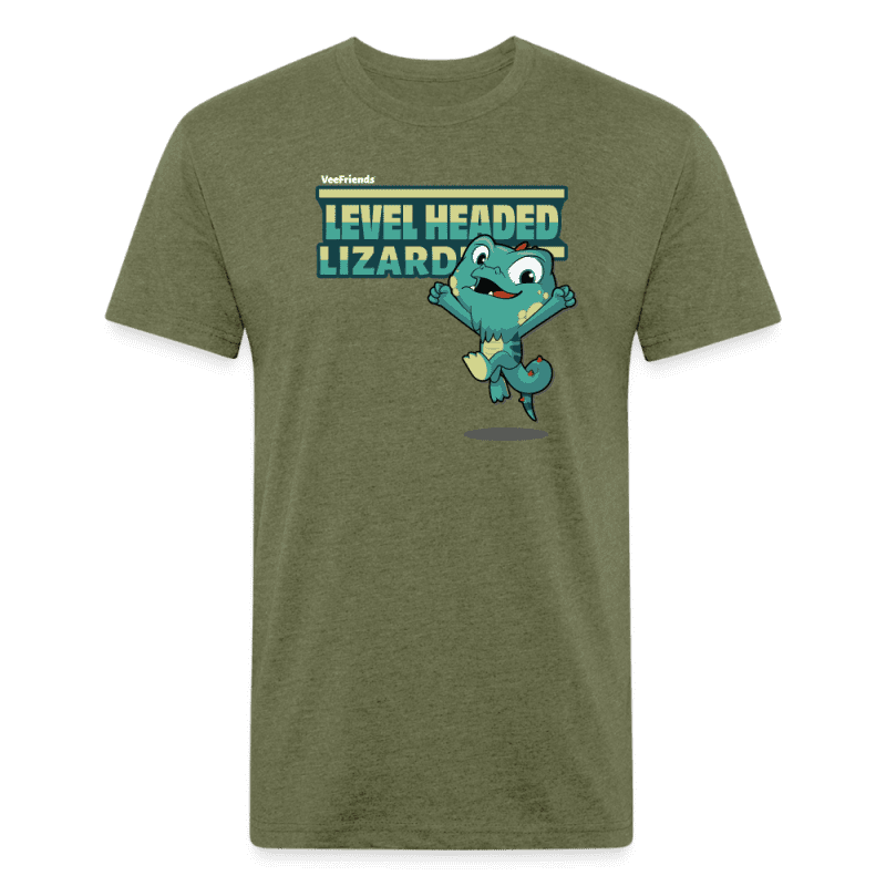 Level Headed Lizard Character Comfort Adult Tee - heather military green