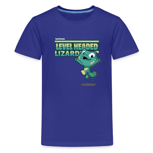 Level Headed Lizard Character Comfort Kids Tee - royal blue