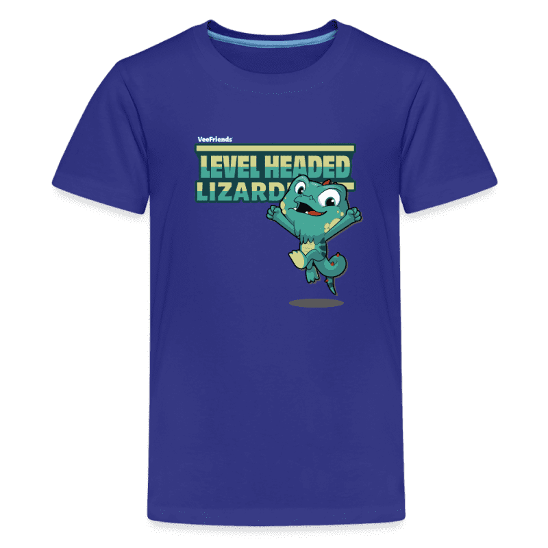 Level Headed Lizard Character Comfort Kids Tee - royal blue