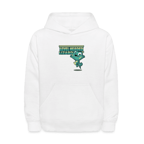 Level Headed Lizard Character Comfort Kids Hoodie - white