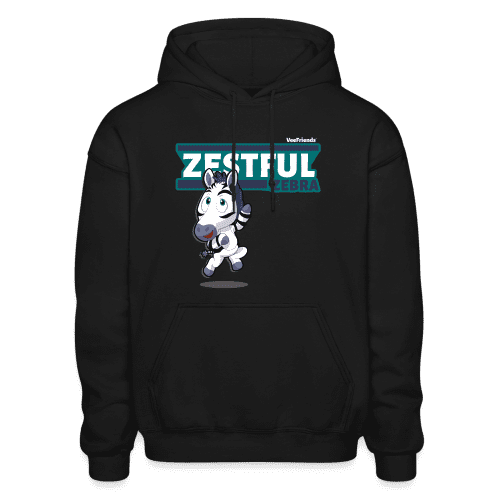 Zestful Zebra Character Comfort Adult Hoodie - black