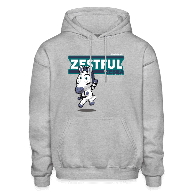 Zestful Zebra Character Comfort Adult Hoodie - heather gray