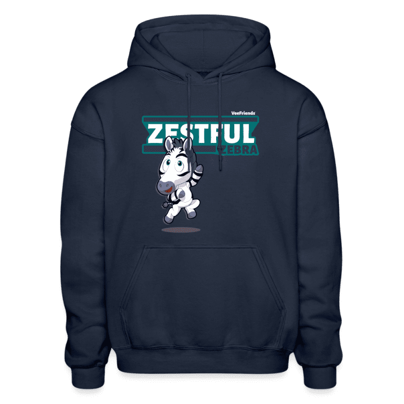 Zestful Zebra Character Comfort Adult Hoodie - navy