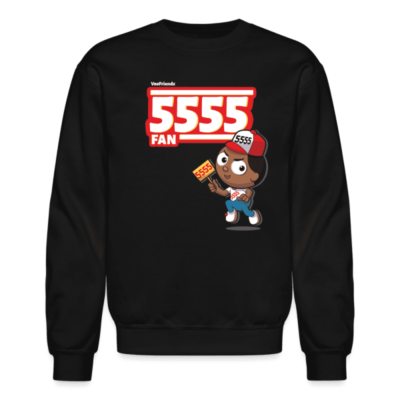 5555 Fan Character Comfort Adult Crewneck Sweatshirt - black