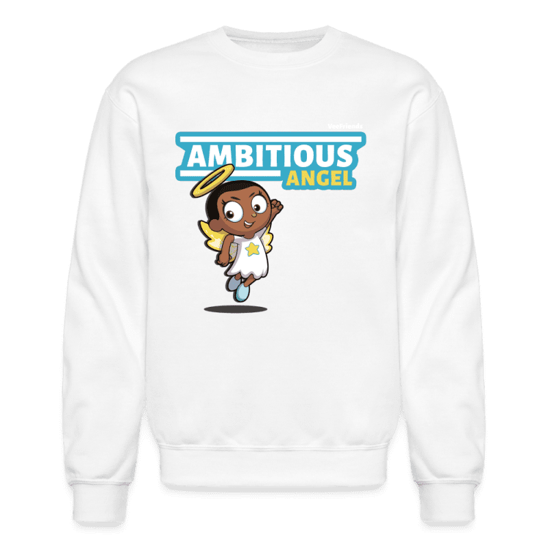 Ambitious Angel Character Comfort Adult Crewneck Sweatshirt - white