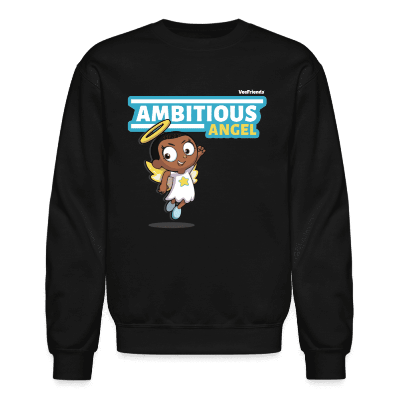 Ambitious Angel Character Comfort Adult Crewneck Sweatshirt - black