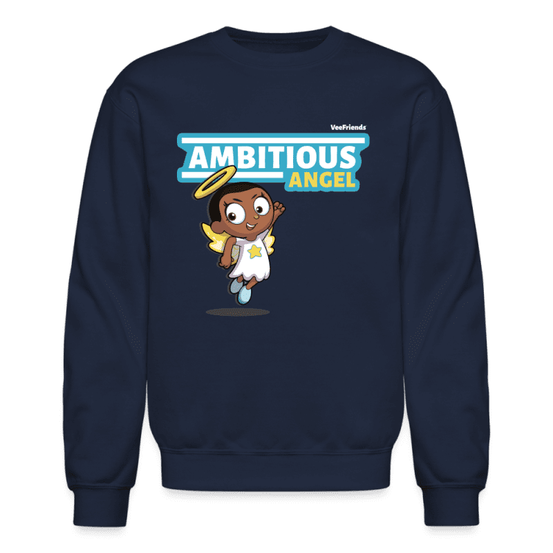 Ambitious Angel Character Comfort Adult Crewneck Sweatshirt - navy