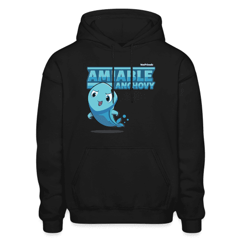 Amiable Anchovy Character Comfort Adult Hoodie - black