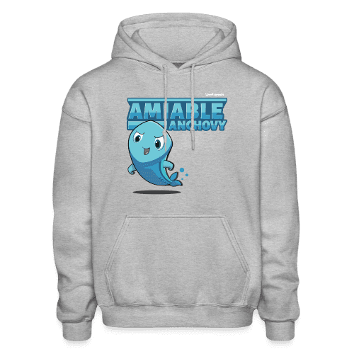 Amiable Anchovy Character Comfort Adult Hoodie - heather gray