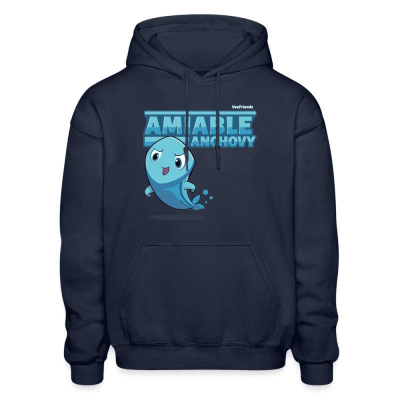 Amiable Anchovy Character Comfort Adult Hoodie - navy