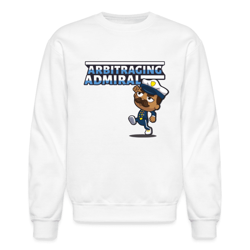 Arbitraging Admiral Character Comfort Adult Crewneck Sweatshirt - white