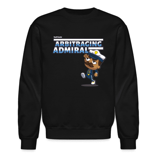 Arbitraging Admiral Character Comfort Adult Crewneck Sweatshirt - black