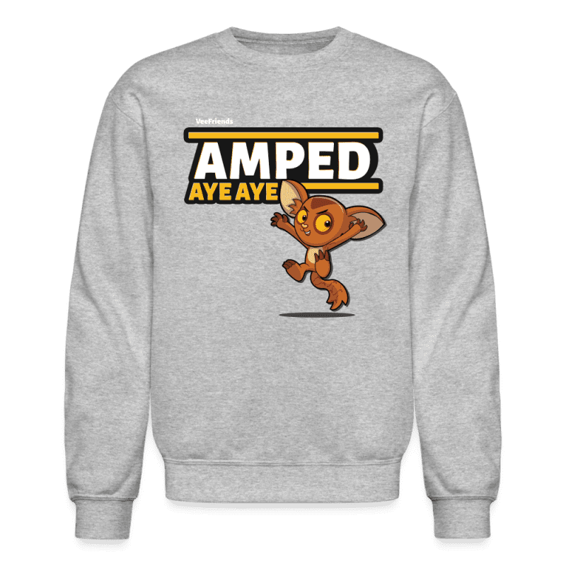 Amped Aye Aye Character Comfort Adult Crewneck Sweatshirt - heather gray