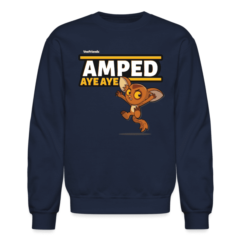 Amped Aye Aye Character Comfort Adult Crewneck Sweatshirt - navy