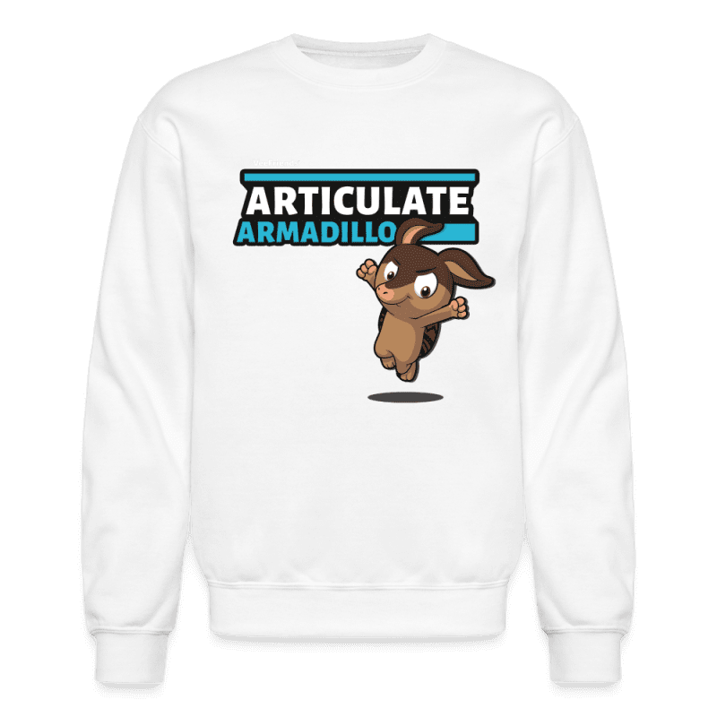 Articulate Armadillo Character Comfort Adult Crewneck Sweatshirt - white