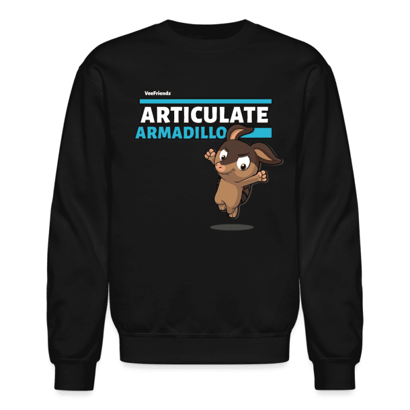 Articulate Armadillo Character Comfort Adult Crewneck Sweatshirt - black