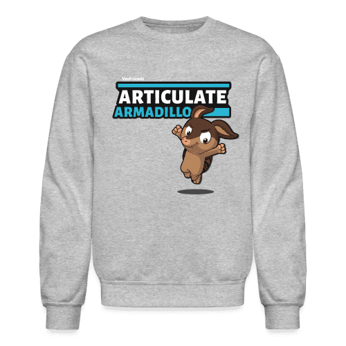 Articulate Armadillo Character Comfort Adult Crewneck Sweatshirt - heather gray