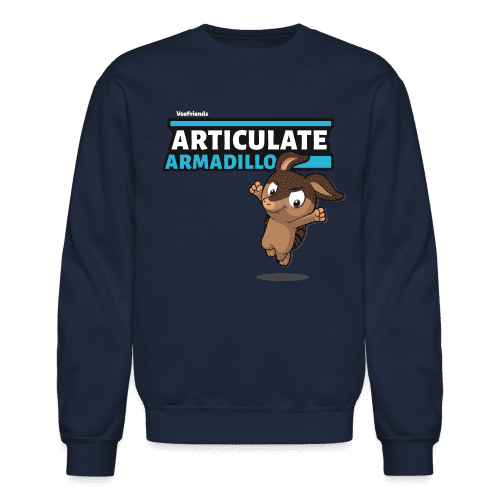 Articulate Armadillo Character Comfort Adult Crewneck Sweatshirt - navy