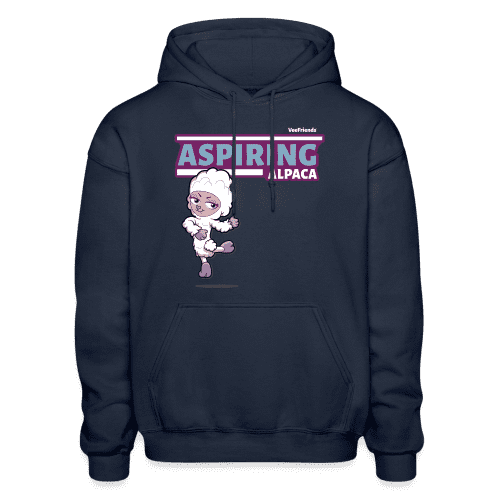 Aspiring Alpaca Character Comfort Adult Hoodie - navy