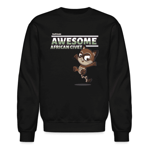 Awesome African Civet Character Comfort Adult Crewneck Sweatshirt - black