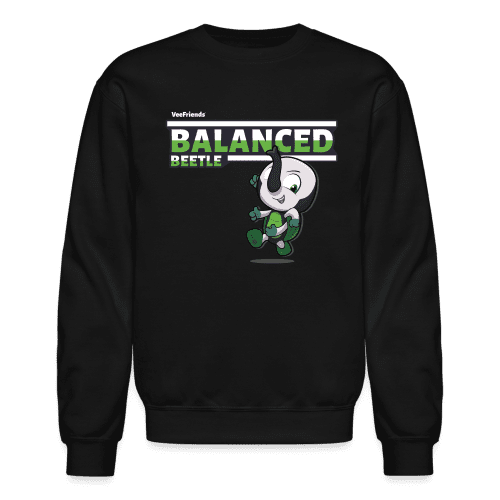 Balanced Beetle Character Comfort Adult Crewneck Sweatshirt - black