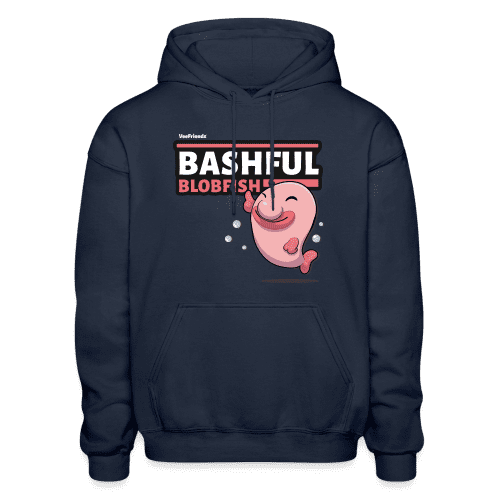 Bashful Blobfish Character Comfort Adult Hoodie - navy