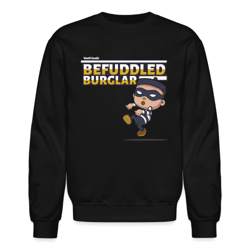 Befuddled Burglar Character Comfort Adult Crewneck Sweatshirt - black