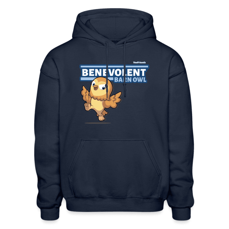 Benevolent Barn Owl Character Comfort Adult Hoodie - navy