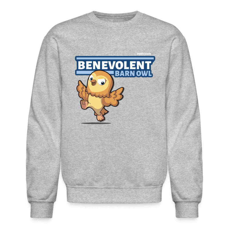 Benevolent Barn Owl Character Comfort Adult Crewneck Sweatshirt - heather gray